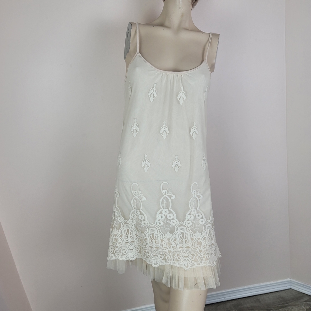 A'reve Lace And Tulle Roaring 20's Cream Dress Size Small